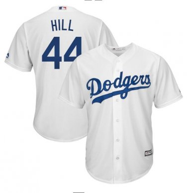 Size L Rich Hill #44 Los Angeles Dodgers Cool Base Player Men's Jersey White