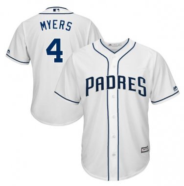 Size XL Wil Myers #4 San Diego Padres Cool Base Player Men's Jersey White