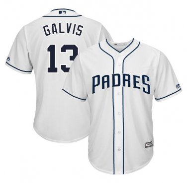 Size L Freddy Galvis #13 San Diego Padres Cool Base Player Men's Jersey White
