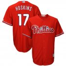 Size XL Rhys Hoskins #17 Philadelphia Phillies Cool Base Player Men's Jersey Red