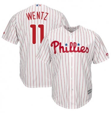 Size XL Carson Wentz #11 Philadelphia Phillies Cool Base Player Men's Jersey White