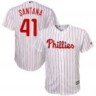 Size M Carlos Santana #41 Philadelphia Phillies Cool Base Player Men's Jersey White