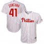Size M Carlos Santana #41 Philadelphia Phillies Cool Base Player Men's Jersey White