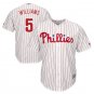 Size L Nick Williams #5 Philadelphia Phillies Cool Base Player Men's Jersey White