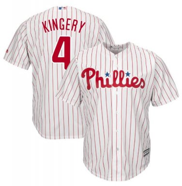 Size M Scott Kingery #4 Philadelphia Phillies Cool Base Player Men's Jersey White