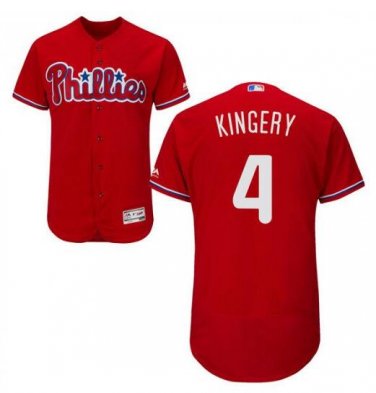 Size L Scott Kingery #4 Philadelphia Phillies Collection Flex Base Player Men's Jersey Red