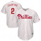 Size M JP Crawford #2 Philadelphia Phillies Cool Base Player Men's Jersey White