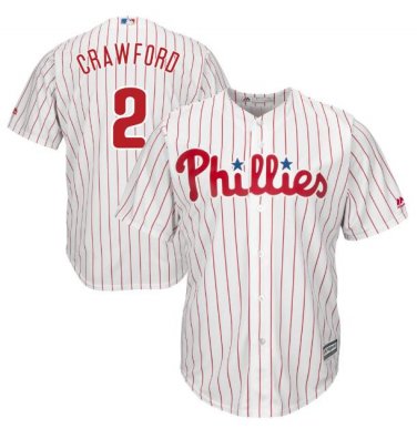 Size XL JP Crawford #2 Philadelphia Phillies Cool Base Player Men's Jersey White