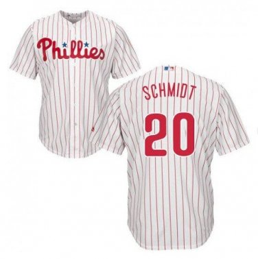 Size XXL Mike Schmidt #20 Philadelphia Phillies Cool Base Player Men's Jersey White
