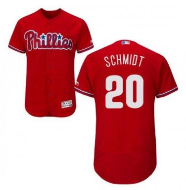 Size XXL Mike Schmidt #20 Philadelphia Phillies Collection Flex Base Player Men's Jersey Red