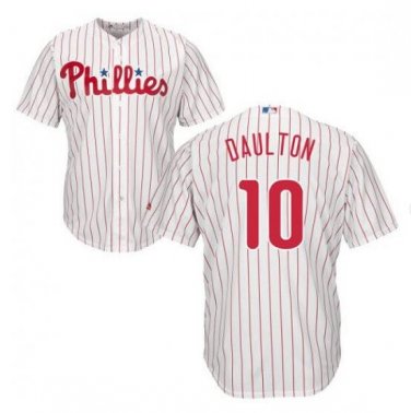 Size XL Darren Daulton #10 Philadelphia Phillies Cool Base Player Men's Jersey White