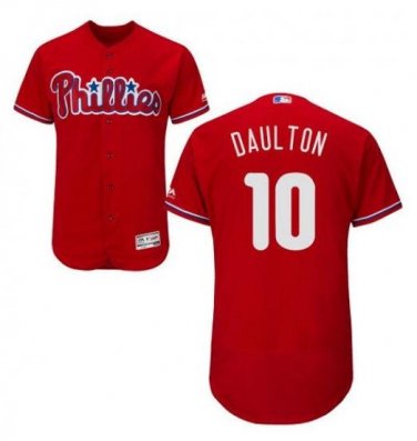 Size XL Darren Daulton #10 Philadelphia Phillies Collection Flex Base Player Men's Jersey Red