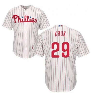 Size XL John Kruk #29 Philadelphia Phillies Cool Base Player Men's Jersey White