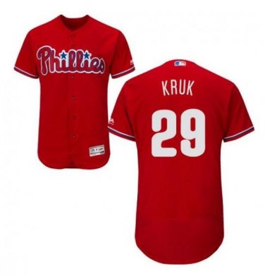 Size XXL John Kruk #29 Philadelphia Phillies Collection Flex Base Player Men's Jersey Red