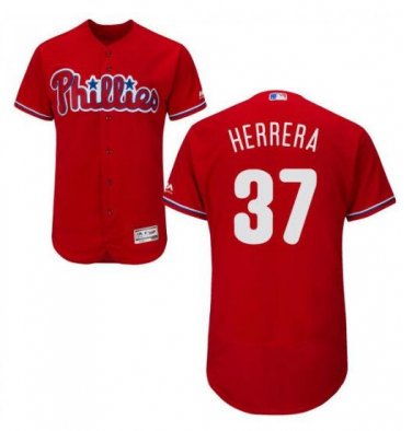Size XL Odubel Herrera #37 Philadelphia Phillies Collection Flex Base Player Men's Jersey Red