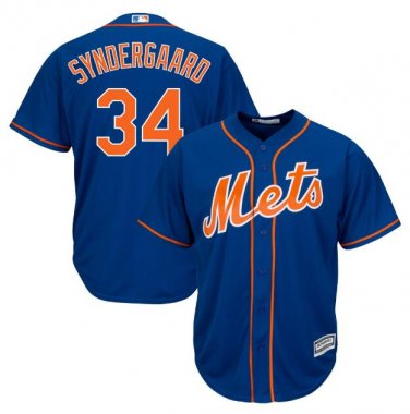 Size M Noah Syndergaard #34 New York Mets Cool Base Player Men's Jersey Royal