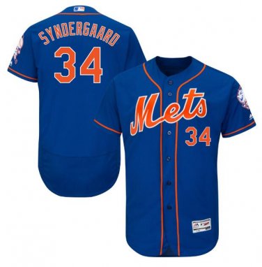 Size XXXL Noah Syndergaard #34 New York Mets Collection Flex Base Player Men's Jersey Royal
