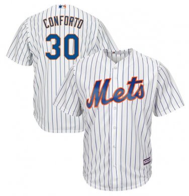 Size XXL Michael Conforto #30 New York Mets Cool Base Player Men's Jersey White