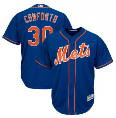 Size L Michael Conforto #30 New York Mets Cool Base Player Men's Jersey Royal
