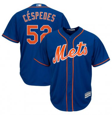 Size M Yoenis Cespedes #52 New York Mets Cool Base Player Men's Jersey Royal