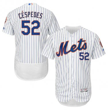 Size L Yoenis Cespedes #52 New York Mets Collection Flex Base Player Men's Jersey White