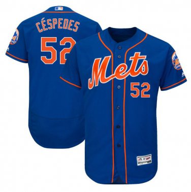 Size L Yoenis Cespedes #52 New York Mets Collection Flex Base Player Men's Jersey Royal