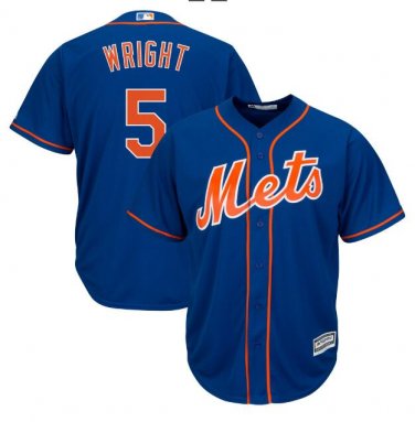 Size XXL David Wright #5 New York Mets Cool Base Player Men's Jersey Royal