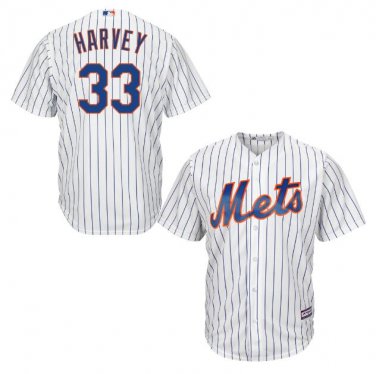 Size M Matt Harvey #33 New York Mets Cool Base Player Men's Jersey White