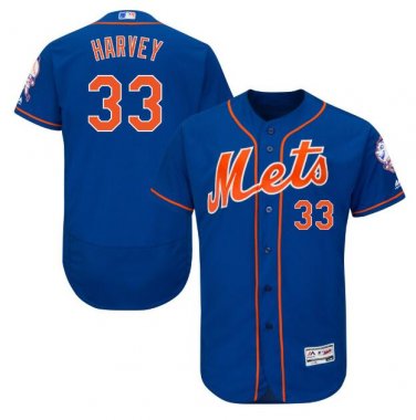 Size M Matt Harvey #33 New York Mets Collection Flex Base Player Men's Jersey Royal
