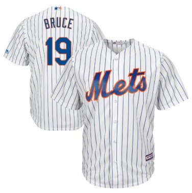 Size XXXL Jay Bruce #19 New York Mets Cool Base Player Men's Jersey White