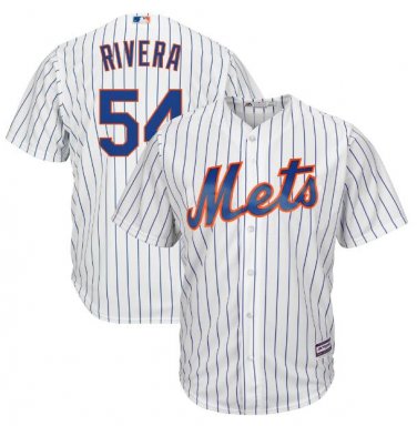 Size L TJ Rivera #54 New York Mets Cool Base Player Men's Jersey White
