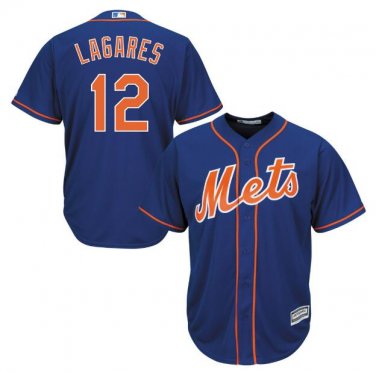 Size M Juan Lagares #12 New York Mets Cool Base Player Men's Jersey Royal