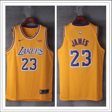 LeBron James #23 Los Angeles Lakers Swingman Jersey Youth Gold - Statement Edition Size L