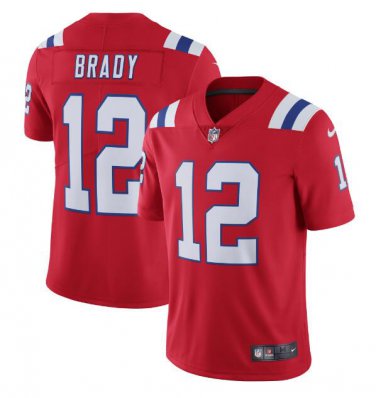 Tom Brady #12 New England Patriots Limited Player Jersey Men's Red Size L
