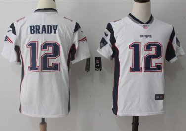 Tom Brady #12 New England Patriots Limited Player Jersey Youth White Size S