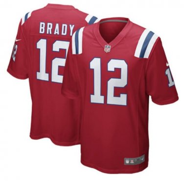 Tom Brady #12 New England Patriots Game Player Jersey Men's Red Size XXXL