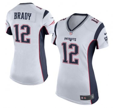 Tom Brady #12 New England Patriots Game Player Jersey Women's White Size L