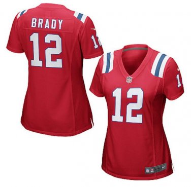 Tom Brady #12 New England Patriots Game Player Jersey Women's Red Size M