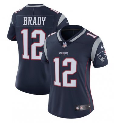 Tom Brady #12 New England Patriots Limited Player Jersey Women's Navy Size L