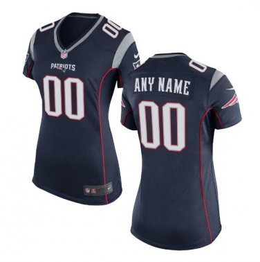 Custom New England Patriots Game Player Jersey Women's Navy Size S M L XL XXL