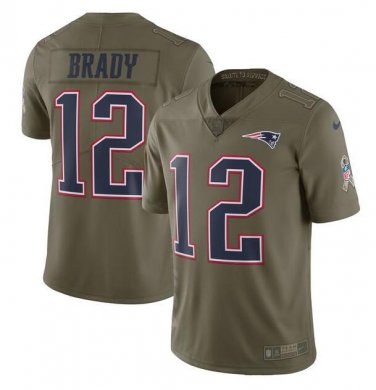 Tom Brady #12 New England Patriots Limited Player Jersey Men's Olive Size XXXL