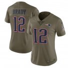 Tom Brady #12 New England Patriots Limited Player Jersey Women's Olive Size XXL