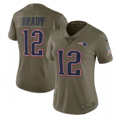 Tom Brady #12 New England Patriots Limited Player Jersey Women's Olive Size XXL