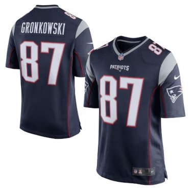 Rob Gronkowski #87 New England Patriots Game Player Jersey Men's Navy Size L