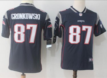 Rob Gronkowski #87 New England Patriots Game Player Jersey Youth Navy Size M