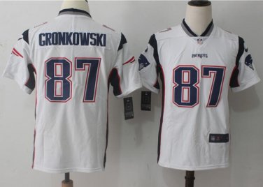 Rob Gronkowski #87 New England Patriots Game Player Jersey Youth White Size M