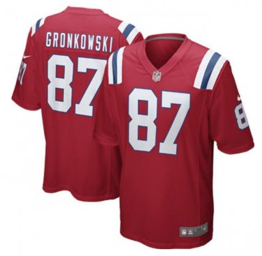 Rob Gronkowski #87 New England Patriots Game Player Jersey Men's Red Size M