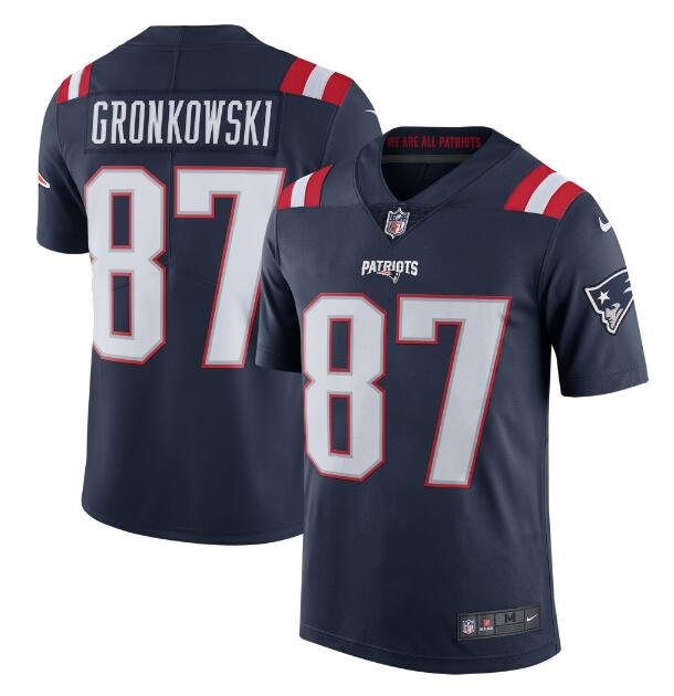 Rob Gronkowski #87 New England Patriots Rush Limited Player Jersey Men ...