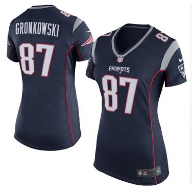 Rob Gronkowski #87 New England Patriots Game Player Jersey Women's Navy Size L