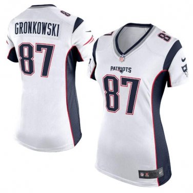Rob Gronkowski #87 New England Patriots Game Player Jersey Women's White Size S